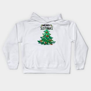 Merry Slothmas Ugly Christmas Sweatshirt Kids Hoodie